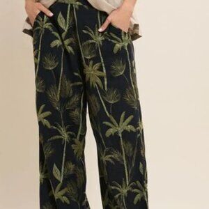 Tropical Palm Wide-Leg Pants - Tall 36" Inseam